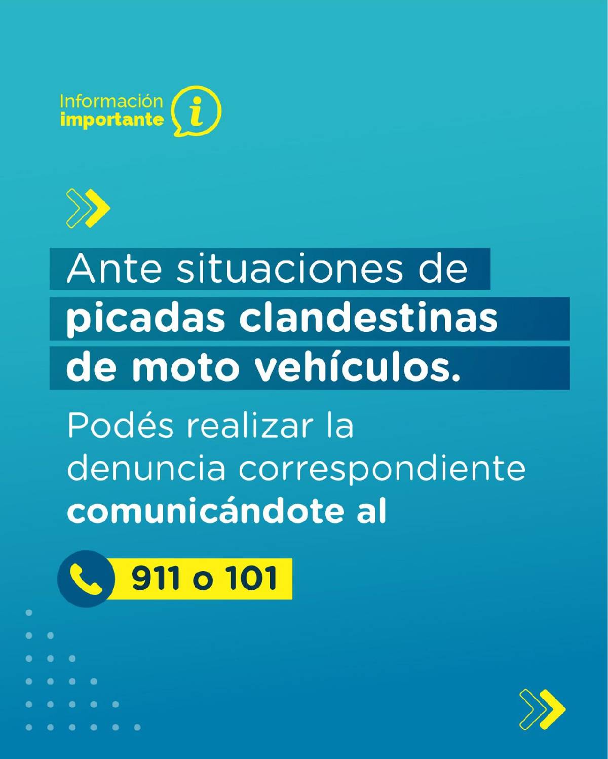 EL INTENDENTE PISANO DENUNCIA PICADAS CLANDESTINAS ANTE LA JUSTICIA PENAL